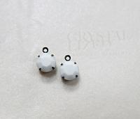 Swarovski 7mm Round setting drop one loop in Chalk White 34ss (279) 6/12/24/100/300 Pieces jewelry supplies in Brass/Vintage Black premium