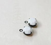Swarovski 7mm Round setting drop one loop in Chalk White 34ss (279) 6/12/24/100/300 Pieces jewelry supplies in Brass/Vintage Black premium