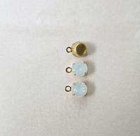 Swarovski 6mm Round setting drop one loop in White Opal (234) 28ss 12/24/100/500 Pieces jewelry supplies in Brass/Vintage Black jewel making