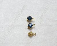 Swarovski 4mm fancy stone square setting drop one loop in Montana (207) 6/12/36/144/720 Pieces jewelry supplies in Brass/Vintage Black