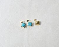 Swarovski 4mm fancy stone square setting drop one loop in Turquoise (267) 6/12/36/144/720 Pieces jewelry supplies in Brass/Vintage Black