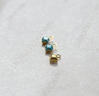 Swarovski 4mm fancy stone square setting drop one loop in Turquoise (267) 6/12/36/144/720 Pieces jewelry supplies in Brass/Vintage Black