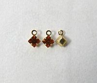 Swarovski 4mm fancy stone square setting drop one loop in Topaz (203) 6/12/36/144/720 Pieces jewelry supplies in Brass/Vintage Black