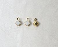 Swarovski 4mm fancy stone square setting drop one loop White Alabaster (281) 6/12/36/144/720 Pieces jewelry supplies in Brass/Vintage Black