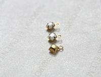 Swarovski 4mm fancy stone square setting drop one loop White Alabaster (281) 6/12/36/144/720 Pieces jewelry supplies in Brass/Vintage Black