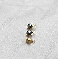 Swarovski 4mm fancy stone square setting drop one loop in Jet Hematite 6/12/36/144/720 Pieces jewelry supplies in Brass/Vintage Black