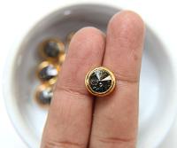 Swarovski 39ss Rivoli Sewon Settings in Crystal Black Patina 6/12/36 Pieces GOLD SETTINGS jewelry making, embroidery materials, vintage