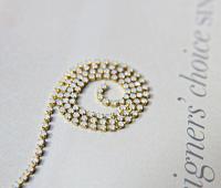 14PP Rhinestone Chain Swarovski White Opal 2mm (0.5/1/2/5 meters) Wedding Bridal Supplies|Jewelry Making|Decoration, vintage findings, rare