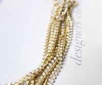 14PP Rhinestone Chain Swarovski White Opal 2mm (0.5/1/2/5 meters) Wedding Bridal Supplies|Jewelry Making|Decoration, vintage findings, rare