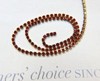 14pp Swarovski Vintage Chain in Siam (2mm) 0.5/1/2/5/15 Meters Brass Settings vintage premium findings, strass chains, jewelry making