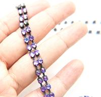 16ss Swarovski 2088 Chain Flat Back Crystal Heliotrope 4mm 0.5/1/2/5 Meters Vintage Black Settings Wedding Supplies|Jewelry Making