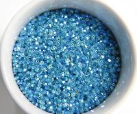 Swarovski (3/4mm) Blue Zircon AB 2X FC Bicones Rainbow Beads 36/72/144/432/720 Pieces rainbow beads, jewelry making, couture embellishments