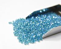 Swarovski (3/4mm) Blue Zircon AB 2X FC Bicones Rainbow Beads 36/72/144/432/720 Pieces rainbow beads, jewelry making, couture embellishments