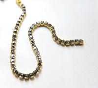 4mm Square Swarovski fancy Rhinestone Chain in Black Diamond 0.5/1 Meter Brass/Vintage Black Settings Wedding Bridal Supplies|Decoration