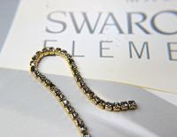 4mm Square Swarovski fancy Rhinestone Chain in Black Diamond 0.5/1 Meter Brass/Vintage Black Settings Wedding Bridal Supplies|Decoration