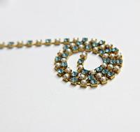 16ss Vintage Swarovski Rhinestone Chain in Aquamarine and Pearl (4mm) 0.5/1/2/5/15 Meters Wedding Bridal Supplies|Jewelry Making|Decoration