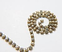 16ss Vintage Swarovski Rhinestone Chain in Crystal and Pearl (4mm) 0.5/1/2/5/15 Meters Wedding Bridal Supplies|Jewelry Making|Decoration