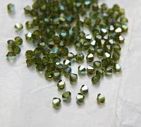 3/4mm Swarovski Olivine AB Bicones beads rainbow 36/72/144/432/720 Pieces (228) rainbow beads, jewelry making, couture embellishments