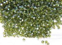 3/4mm Swarovski Olivine AB Bicones beads rainbow 36/72/144/432/720 Pieces (228) rainbow beads, jewelry making, couture embellishments