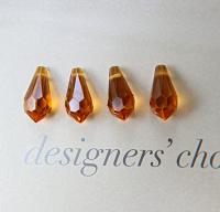Vintage Czech Topaz crystal Drops 18x9 MM Fancy Crystal drops 3/12/36 Pieces