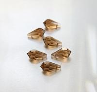 Vintage Czech Light Smoked Topaz crystal Drops 18x9 MM Fancy Crystal drops 3/12/36 Pieces