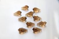 Vintage Czech Light Smoked Topaz crystal Drops 18x9 MM Fancy Crystal drops 3/12/36 Pieces