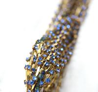 12 SS Vintage Fancy Rhinestone Chain Swarovski in Sapphire 3mm 0.5/1/2/5 Meters strass chains embroidery materials, wedding decorations