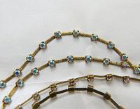 12 SS Vintage Fancy Rhinestone Chain Swarovski in Crystal Aurore Boreale 3mm 0.5/1/2/5 Mtr Wedding Bridal Supplies|Jewelry Making|Decoration