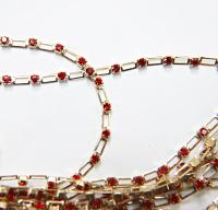 Vintage Swarovski Cupchains 272R4 - Round String 12ss in Light Siam (3mm) 0.5/1/2/5 Meters Wedding Bridal Supplies|Jewelry Making|Decoration