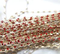 Vintage Swarovski Cupchains 272R4 - Round String 12ss in Light Siam (3mm) 0.5/1/2/5 Meters Wedding Bridal Supplies|Jewelry Making|Decoration