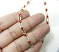 Vintage Swarovski Cupchains 272R4 - Round String 12ss in Light Siam (3mm) 0.5/1/2/5 Meters Wedding Bridal Supplies|Jewelry Making|Decoration