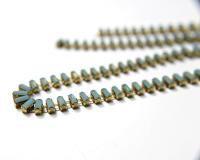 Swarovski Snake Baguette chain 7x3 mm in Pacific Opal (390) settings in Brass 0.5/1/2 Meters