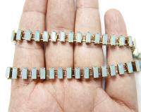 Swarovski Snake Baguette chain 7x3 mm in Pacific Opal (390) settings in Brass 0.5/1/2 Meters