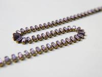 Swarovski Snake Baguette chain 7x3 mm in Violet (371) settings in Brass 0.5/1/2 Meters Wedding Bridal Supplies|Jewelry Making|Decoration