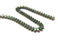 Swarovski Snake Baguette chain 7x3 mm in Erinite (360) settings in Brass 0.5/1/2 Meters