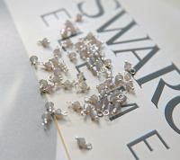 4mm Swarovski Light Grey Opal crystal dangles in Sterling Silver wire wrapped- charms- drops- jewelry making 36/72/144/432/1000Pieces