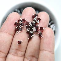4mm Swarovski Garnet crystal dangles in Sterling Silver wire wrapped- charms- drops- jewelry making 72/144/432/1000Pieces