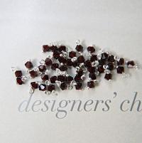 4mm Swarovski Garnet crystal dangles in Sterling Silver wire wrapped- charms- drops- jewelry making 72/144/432/1000Pieces