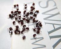4mm Swarovski Garnet crystal dangles in Sterling Silver wire wrapped- charms- drops- jewelry making 72/144/432/1000Pieces