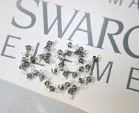4mm Swarovski Black Diamond crystal dangles in Sterling Silver wire wrapped- charms- drops- jewelry making 72/144/432/1000Pieces