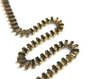 Swarovski Snake Baguette chain 7x3 mm in Smoky Quartz (225) settings in Brass 0.5/1/2 Meters