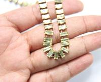 Swarovski Snake Baguette chain 7x3 mm in Jonquil (213) settings in Brass 0.5/1/2 Meters Wedding Bridal Supplies|Jewelry Making|Decoration