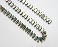 Swarovski Snake Baguette chain 7x3 mm in Light Azore (361) settings in Brass 0.5/1/2 Meters Bridal Supplies|Jewelry Making|Decoration