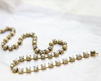 16ss Vintage Swarovski Rhinestone Chain in Crystal and Pearl (4mm) 0.5/1/2/5/15 Meters Wedding Bridal Supplies|Jewelry Making|Decoration
