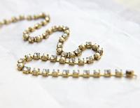 16ss Vintage Swarovski Rhinestone Chain in Crystal and Pearl (4mm) 0.5/1/2/5/15 Meters Wedding Bridal Supplies|Jewelry Making|Decoration