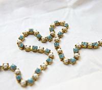 16ss Vintage Swarovski Rhinestone Chain in Aquamarine and Pearl (4mm) 0.5/1/2/5/15 Meters Wedding Bridal Supplies|Jewelry Making|Decoration