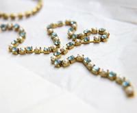 16ss Vintage Swarovski Rhinestone Chain in Aquamarine and Pearl (4mm) 0.5/1/2/5/15 Meters Wedding Bridal Supplies|Jewelry Making|Decoration