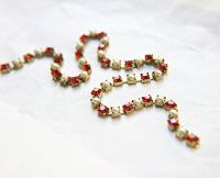 16ss Vintage Swarovski Rhinestone Chain Light Siam and Pearl (4mm) 0.5/1/2/5/15 Meters Wedding Bridal Supplies|Jewelry Making|Decoration