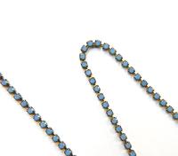 10SS Swarovski Rhinestone Cup Chain in White Opal Sky Blue 2.8mm Made in Austria 0.5/1/2/5 Meters vintage findings / jewelry making