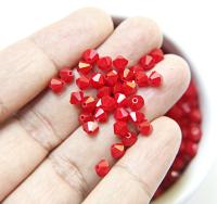 4/5MM Dark Red Coral Swarovski Bicone beads 12/36/72/144/432/720 Pieces (396) red beads, vintage findings, craft supplies, quality findings